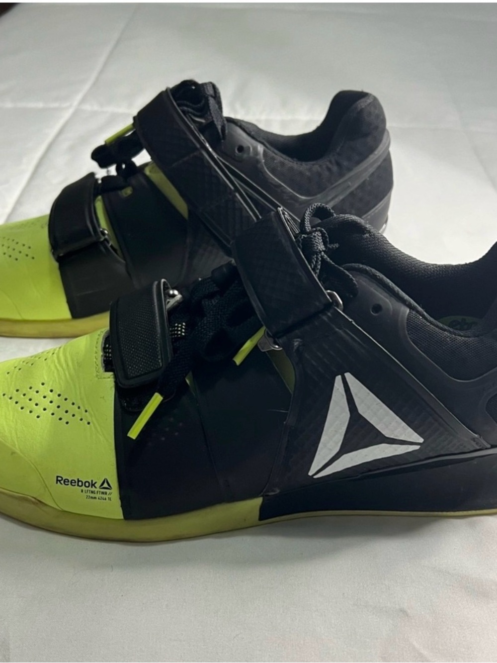 Reebok Women's Black and Neon Yellow Training Shoes